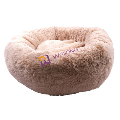 Donut Round Plush Dog Bed Chống Lo âu Ấm cúng Làm dịu êm ái Giường cho thú cưng sang trọng