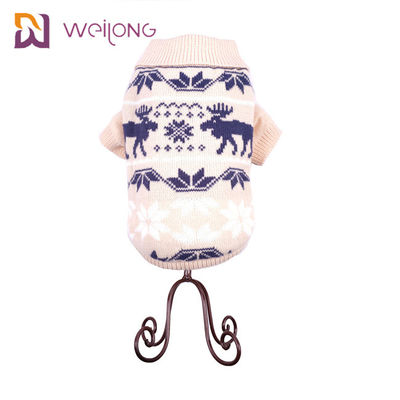 Áo len cho chó dệt kim Argyle Fall And Winter Snowflake Customized