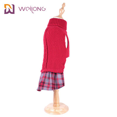 Sợi nhuộm kẻ sọc Tùy chỉnh đan áo len cho thú cưng BSCI Dệt kim len chó Jumper