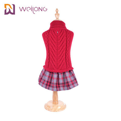 Sợi nhuộm kẻ sọc Tùy chỉnh đan áo len cho thú cưng BSCI Dệt kim len chó Jumper