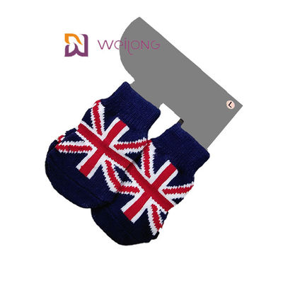 Các mẫu bít tất đan cho chó tùy chỉnh Union Jack 95% Cotton 5% Spandex