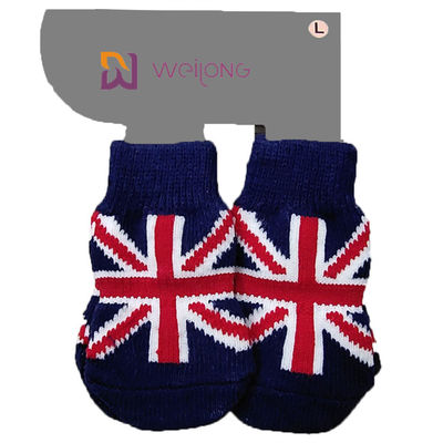 Các mẫu bít tất đan cho chó tùy chỉnh Union Jack 95% Cotton 5% Spandex